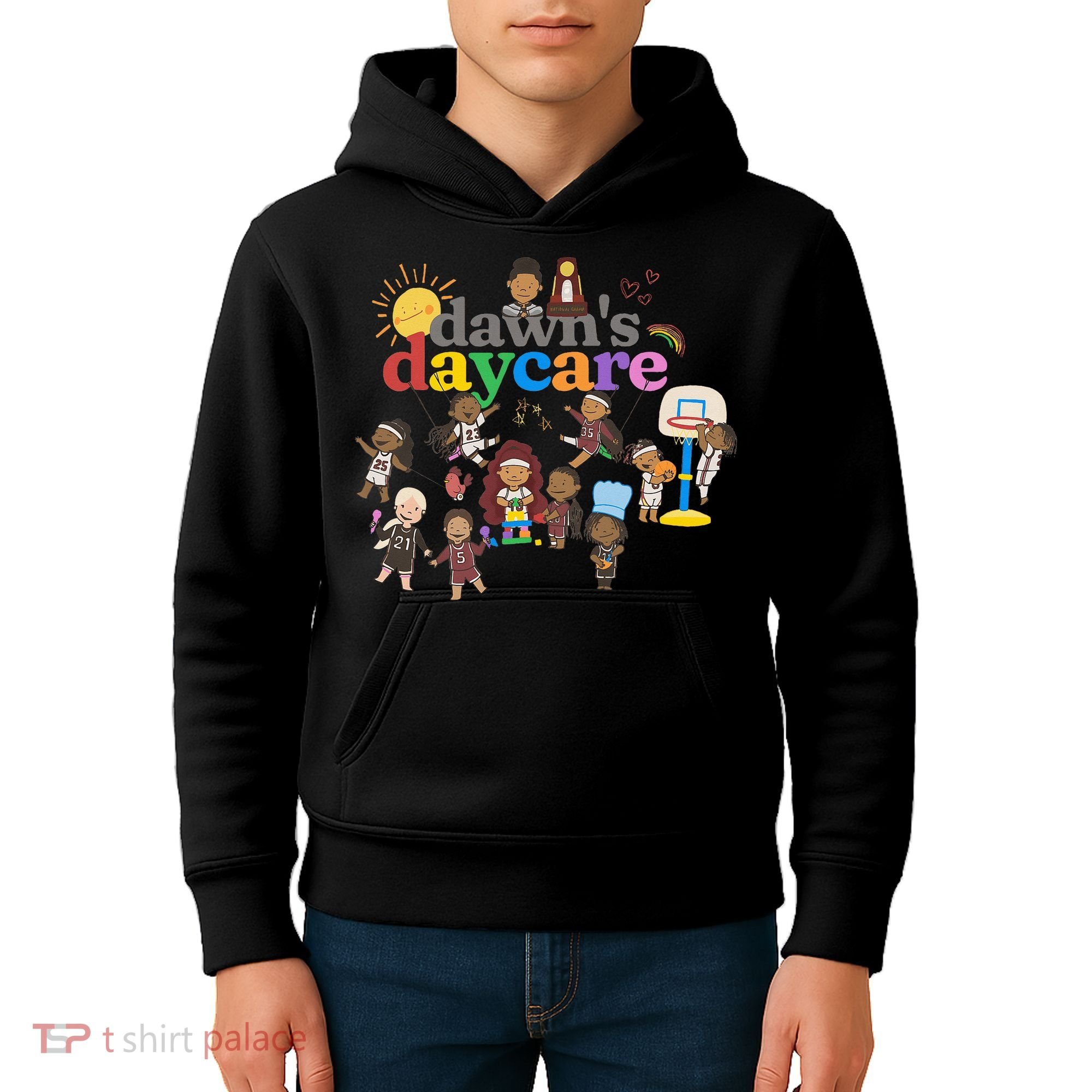 DawnS Daycare Basketball Cute Funny Kids Hoodie