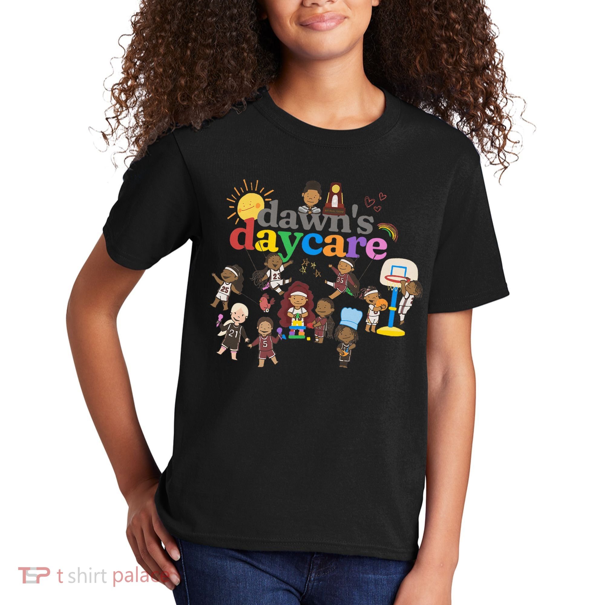 DawnS Daycare Basketball Cute Funny Kids T-Shirt
