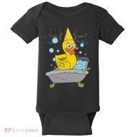 Duckling Duckie Bath Toy Ducky Rubber Duck Baby Bodysuit thumb 0