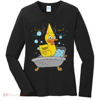 Duckling Duckie Bath Toy Ducky Rubber Duck Women's Long Sleeve Shirt thumb 0