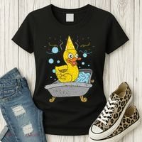Duckling Duckie Bath Toy Ducky Rubber Duck Women's T-Shirt thumb 3