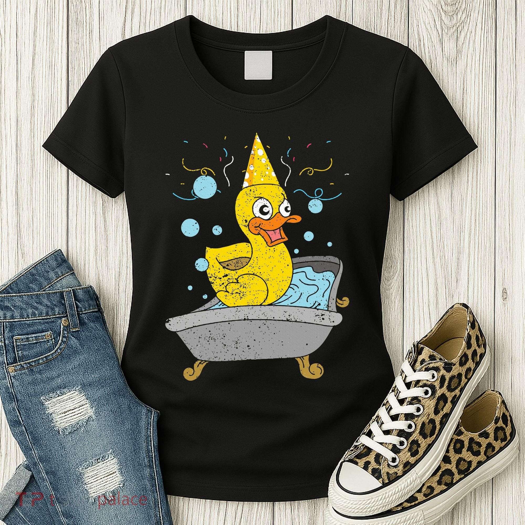 Duckling Duckie Bath Toy Ducky Rubber Duck Women's T-Shirt