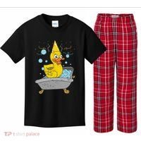 Duckling Duckie Bath Toy Ducky Rubber Duck Kids Plaid Pajama Set thumb 0
