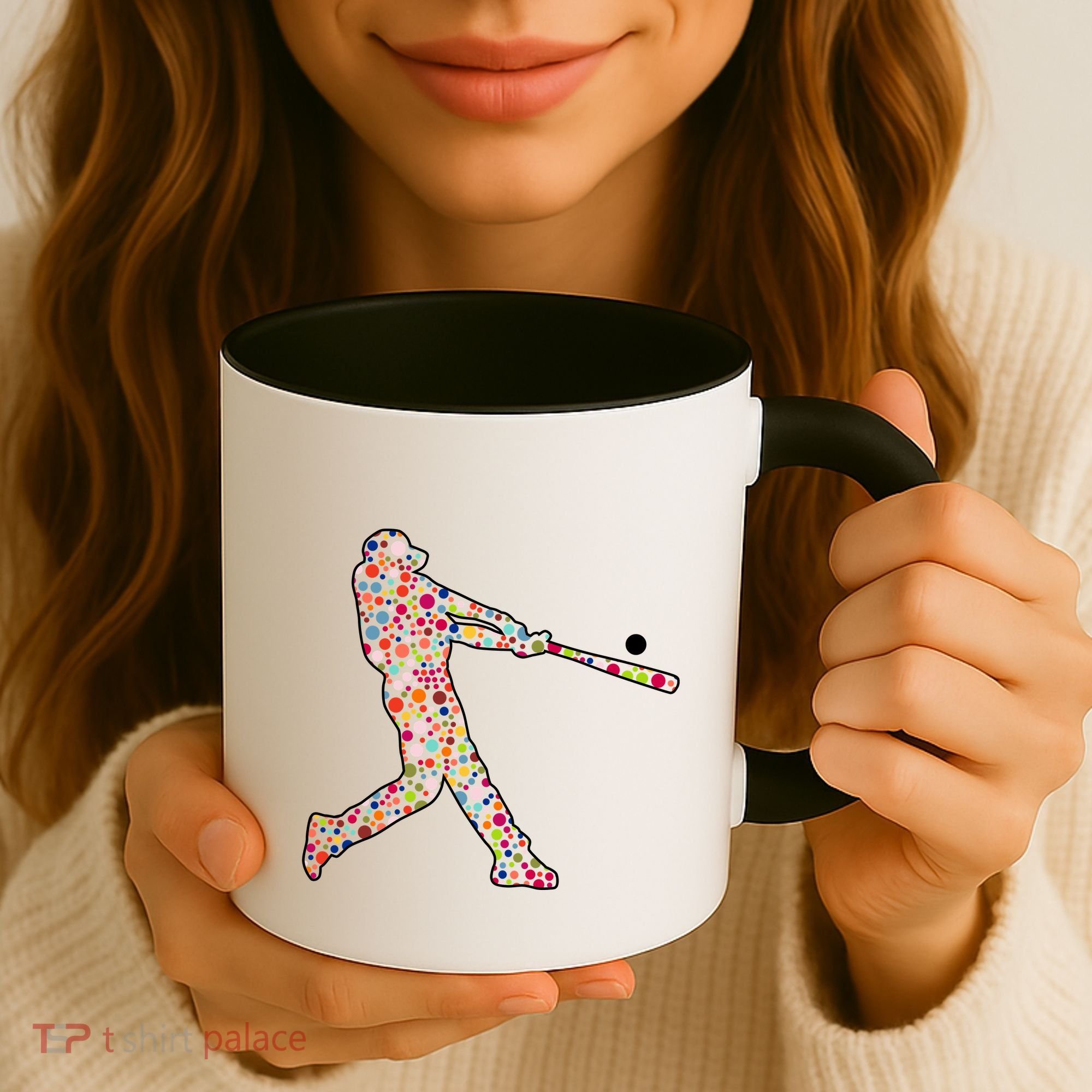 Dot Day Baseball Player Swing Coffee Mug