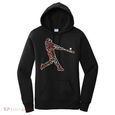 Dot Day Baseball Player Swing Women's Hoodie