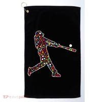 Dot Day Baseball Player Swing Golf Towel thumb 0