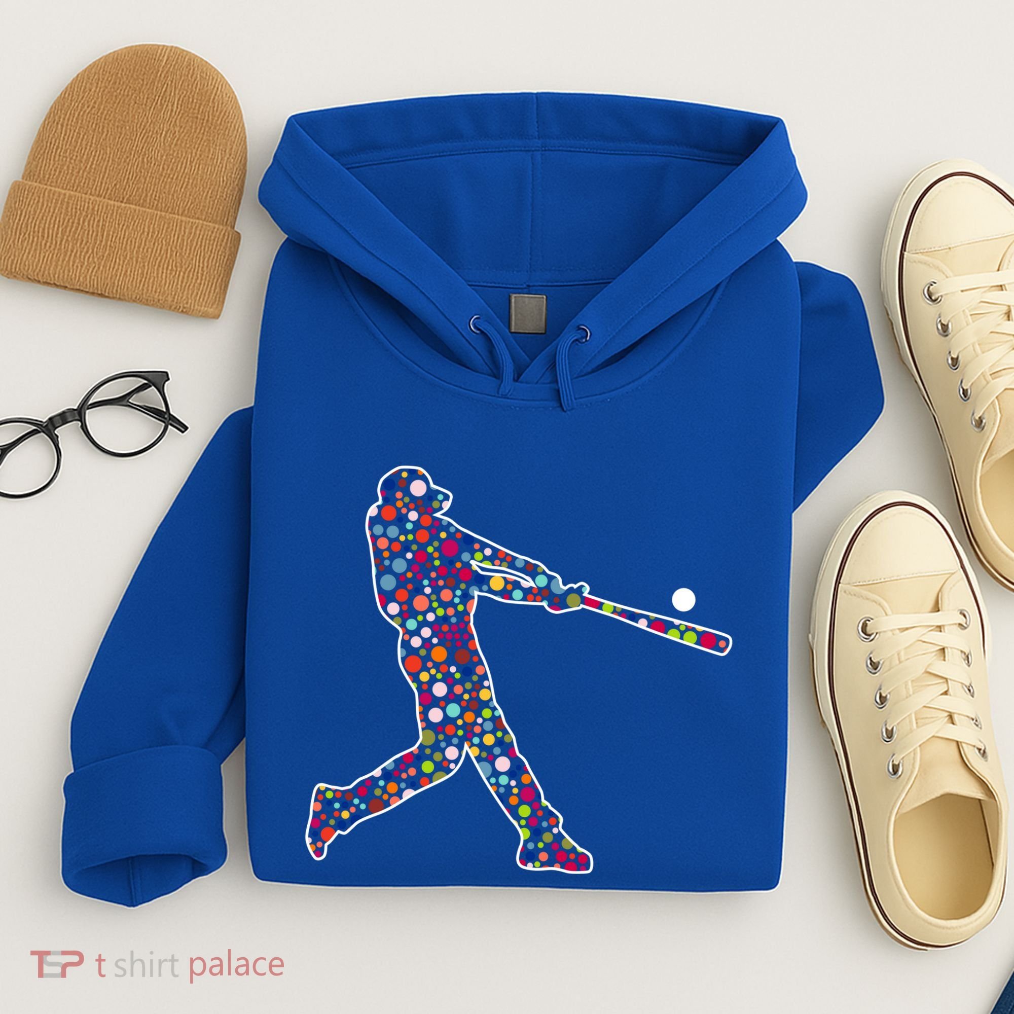 Dot Day Baseball Player Swing Hoodie