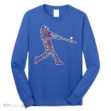 Dot Day Baseball Player Swing Long Sleeve Shirt