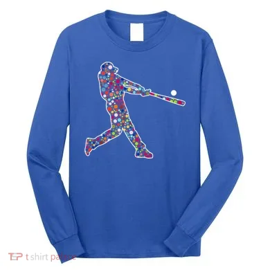 Dot Day Baseball Player Swing Long Sleeve Shirt