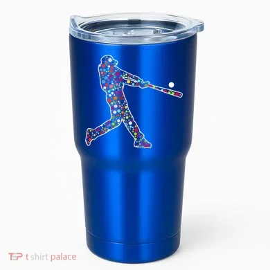 Dot Day Baseball Player Swing Tumbler