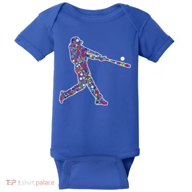 Dot Day Baseball Player Swing Baby Bodysuit