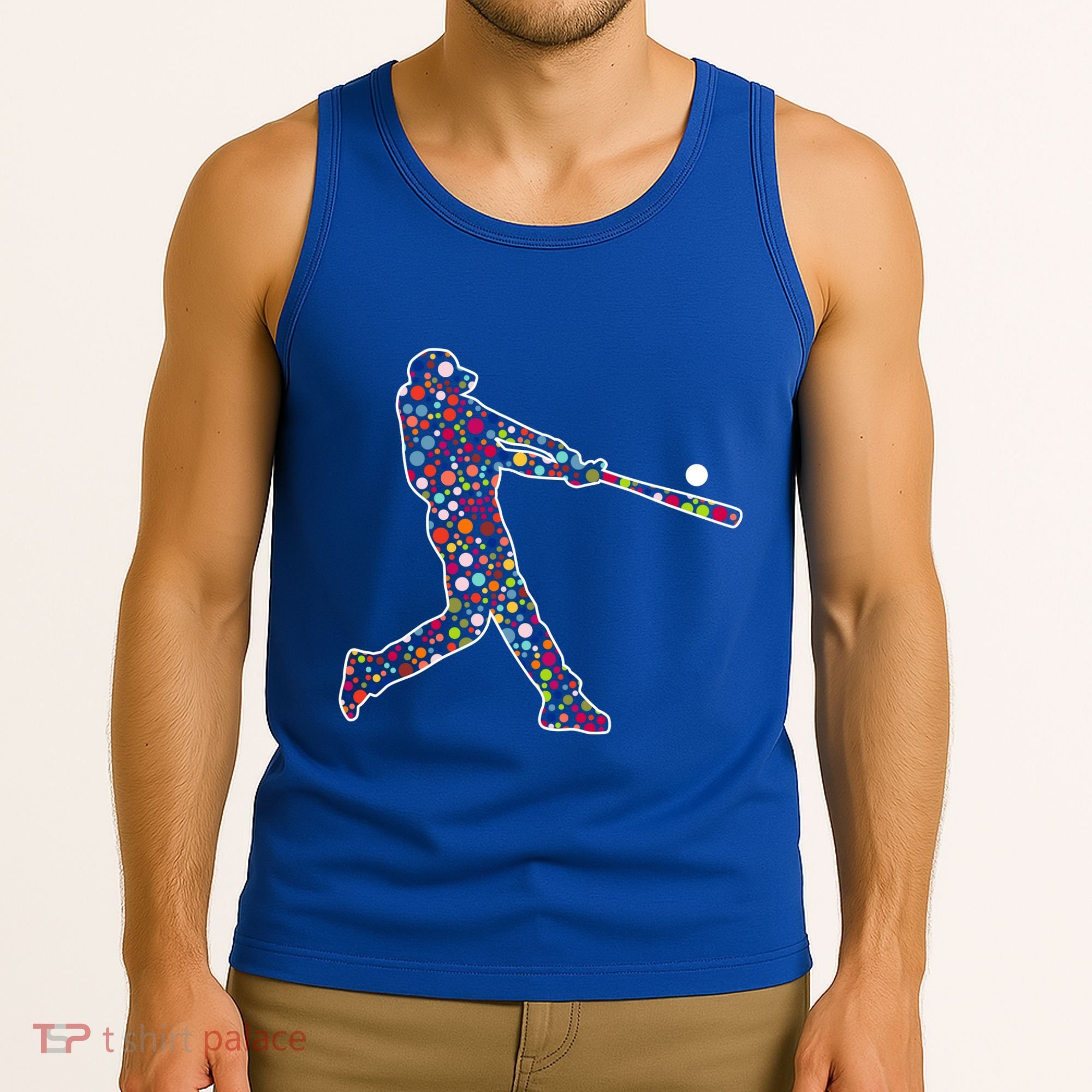 Dot Day Baseball Player Swing Tank Top