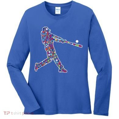 Dot Day Baseball Player Swing Women's Long Sleeve Shirt