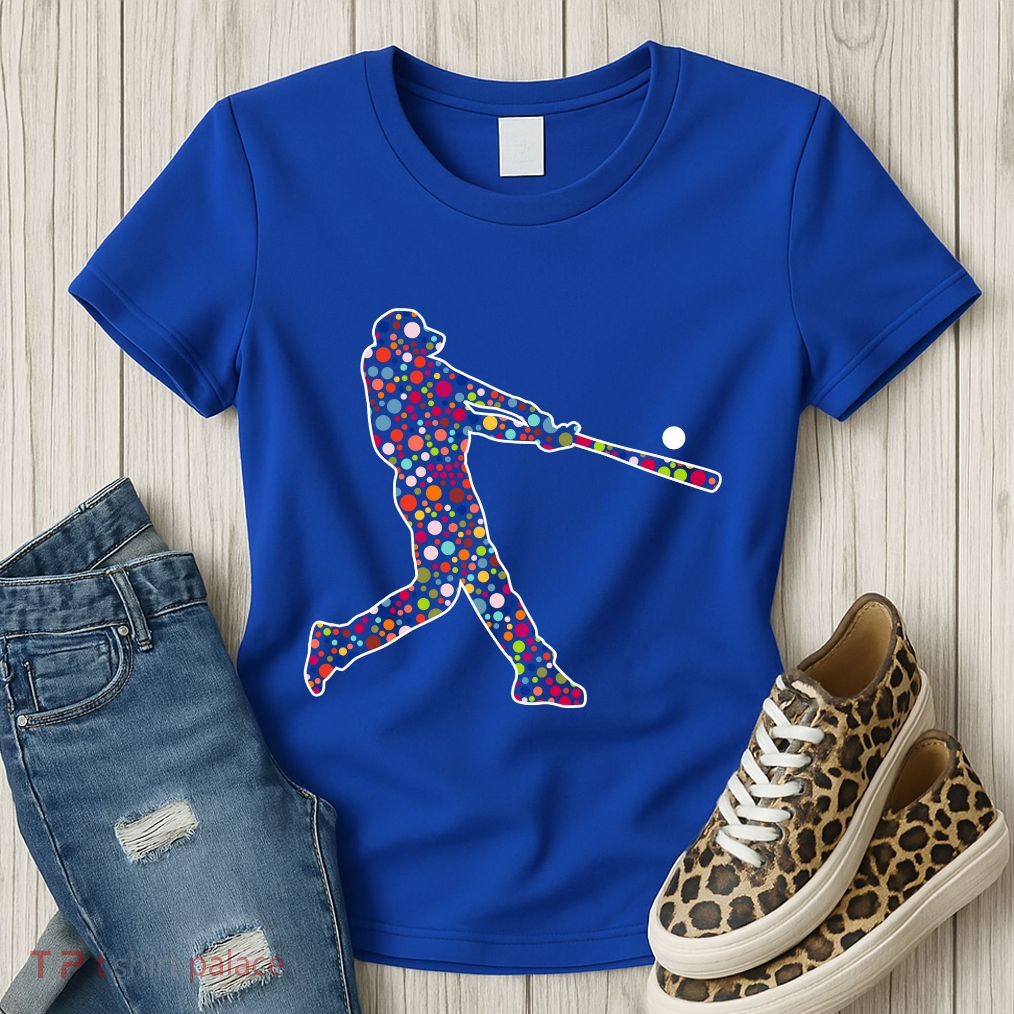 Dot Day Baseball Player Swing Women's T-Shirt