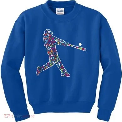 Dot Day Baseball Player Swing Kids Sweatshirt