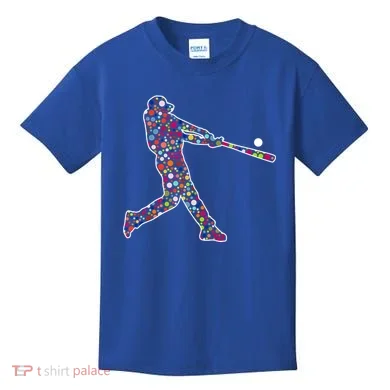 Dot Day Baseball Player Swing Kids T-Shirt
