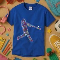Dot Day Baseball Player Swing Kids T-Shirt thumb 3