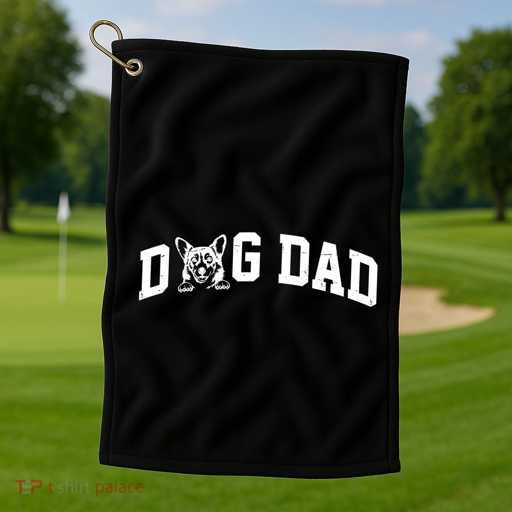 Dog Dad Corgi Lover Golf Towel
