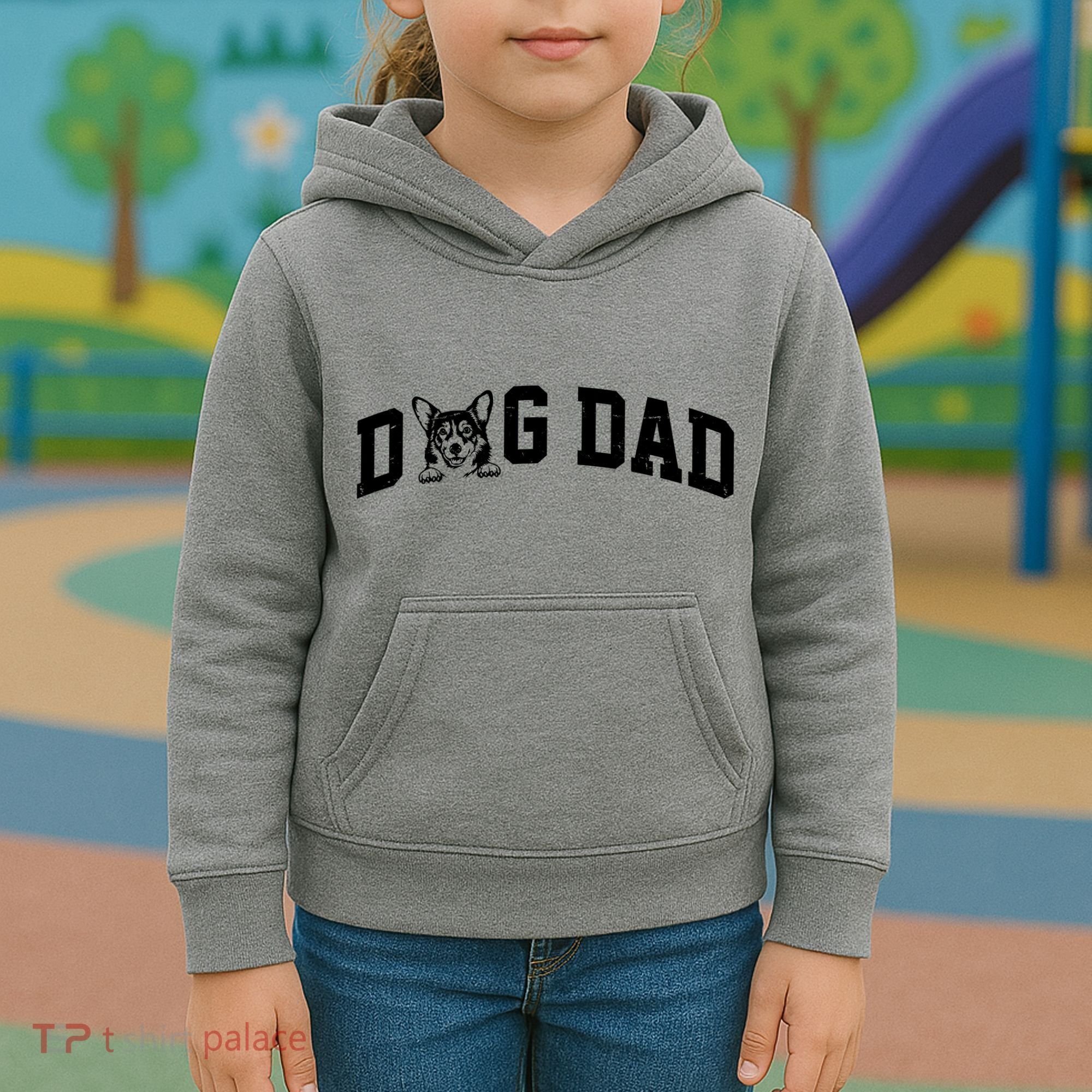 Dog Dad Corgi Lover Kids Hoodie