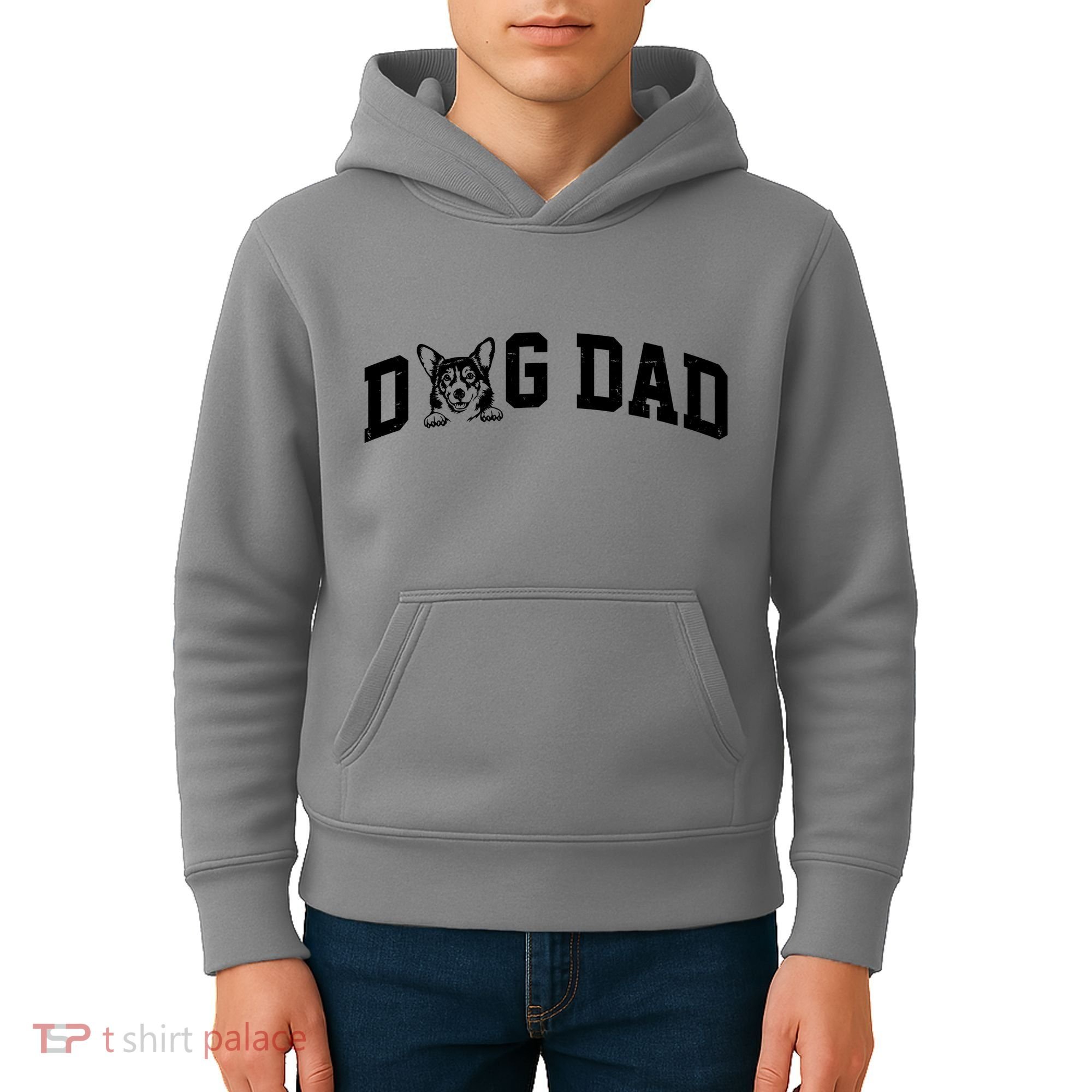 Dog Dad Corgi Lover Kids Hoodie