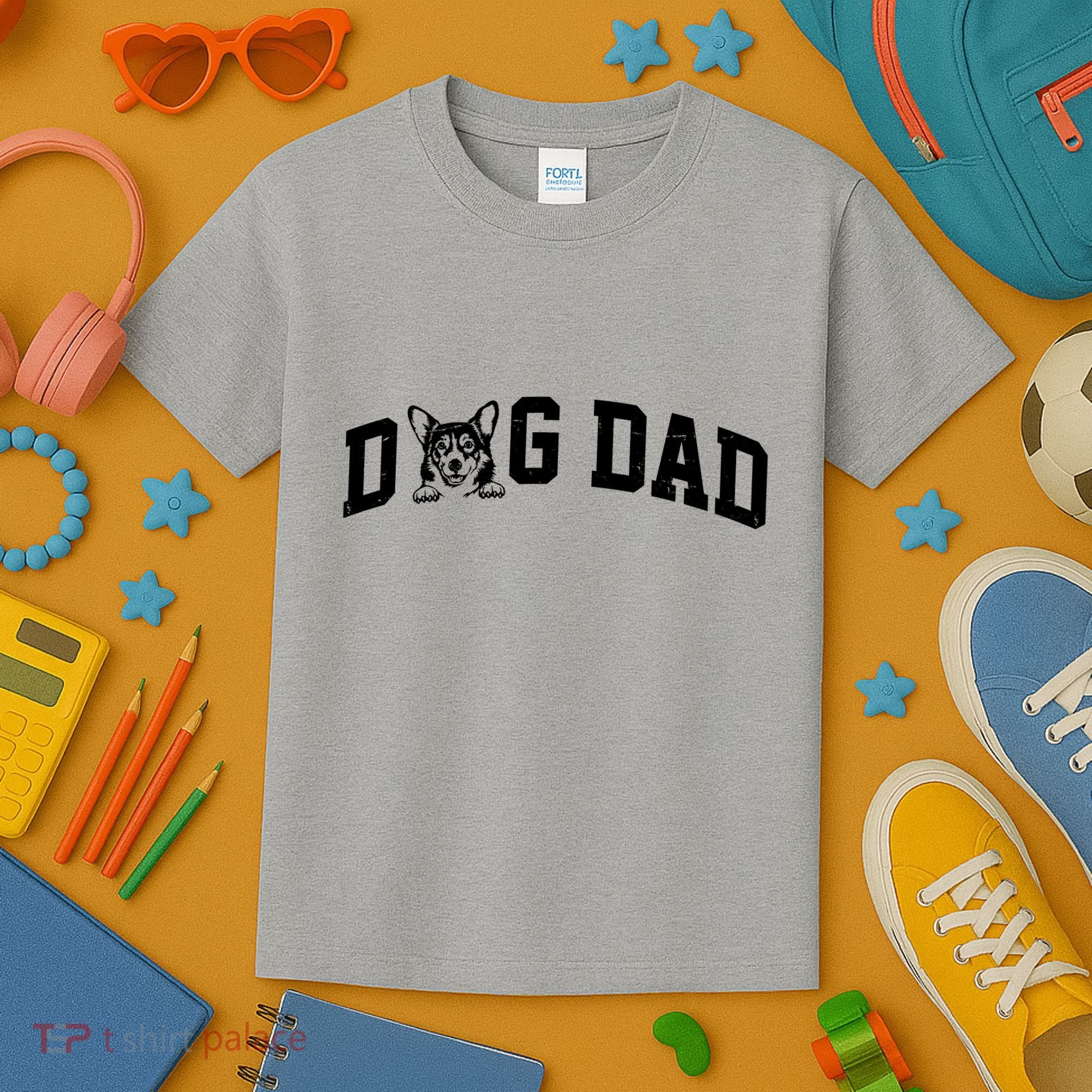Dog Dad Corgi Lover Kids T-Shirt