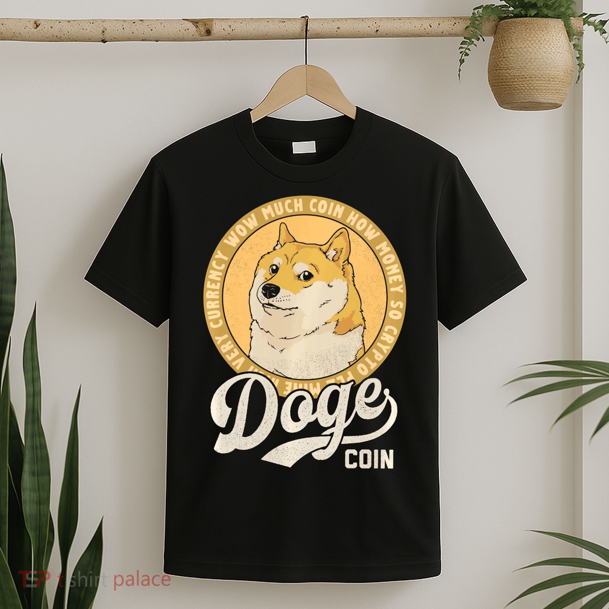 Dogecoin Doge Coin Logo Shiba Inu Dog Crypto Currency Meme T-Shirt