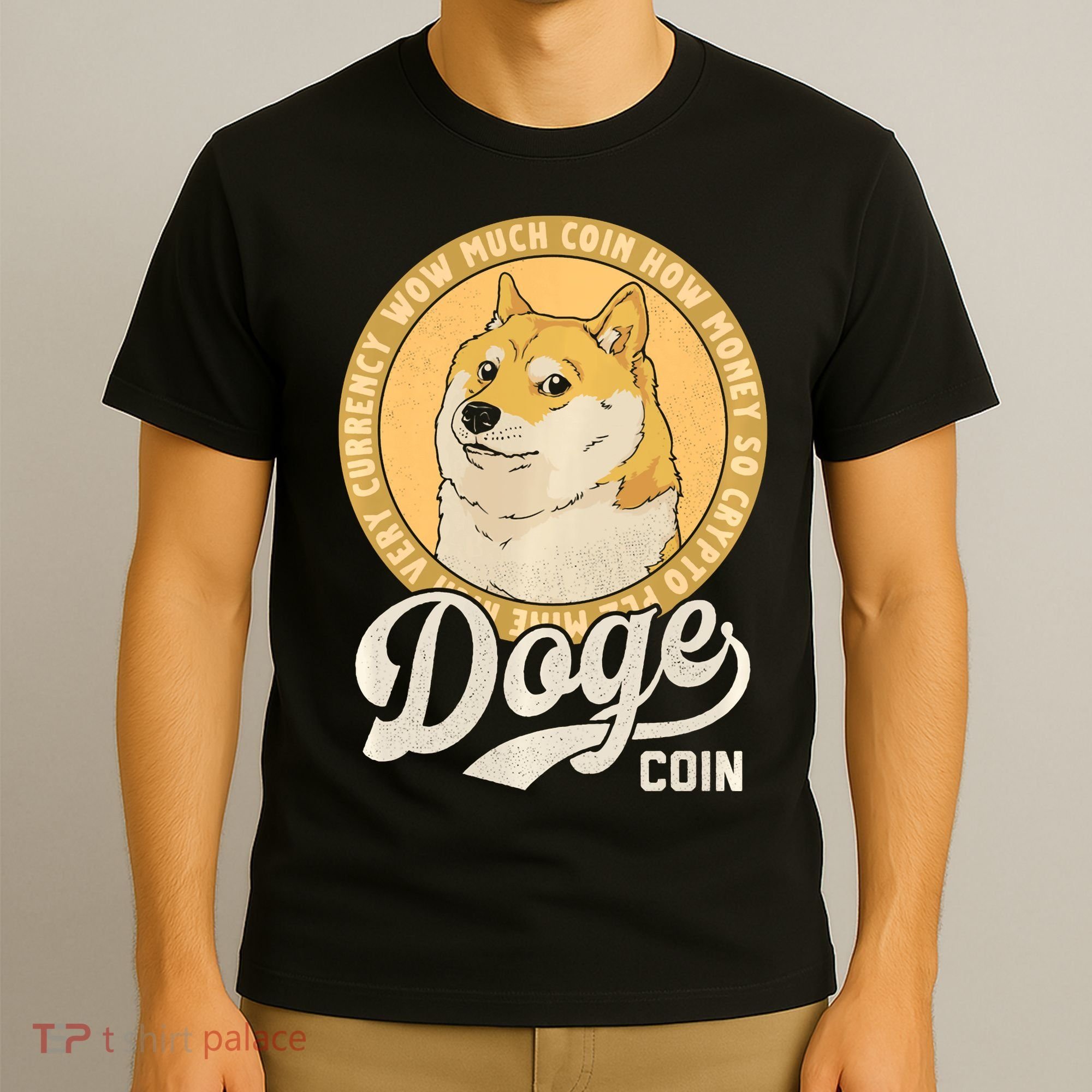 Dogecoin Doge Coin Logo Shiba Inu Dog Crypto Currency Meme T-Shirt