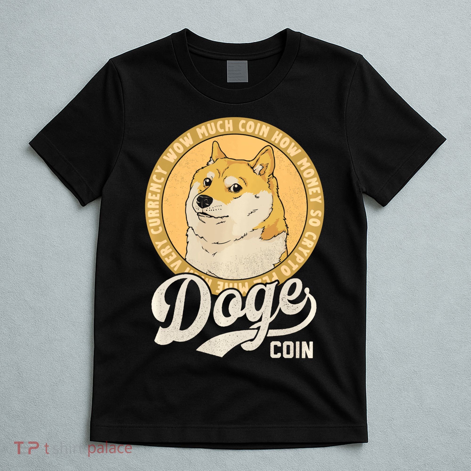 Dogecoin Doge Coin Logo Shiba Inu Dog Crypto Currency Meme T-Shirt