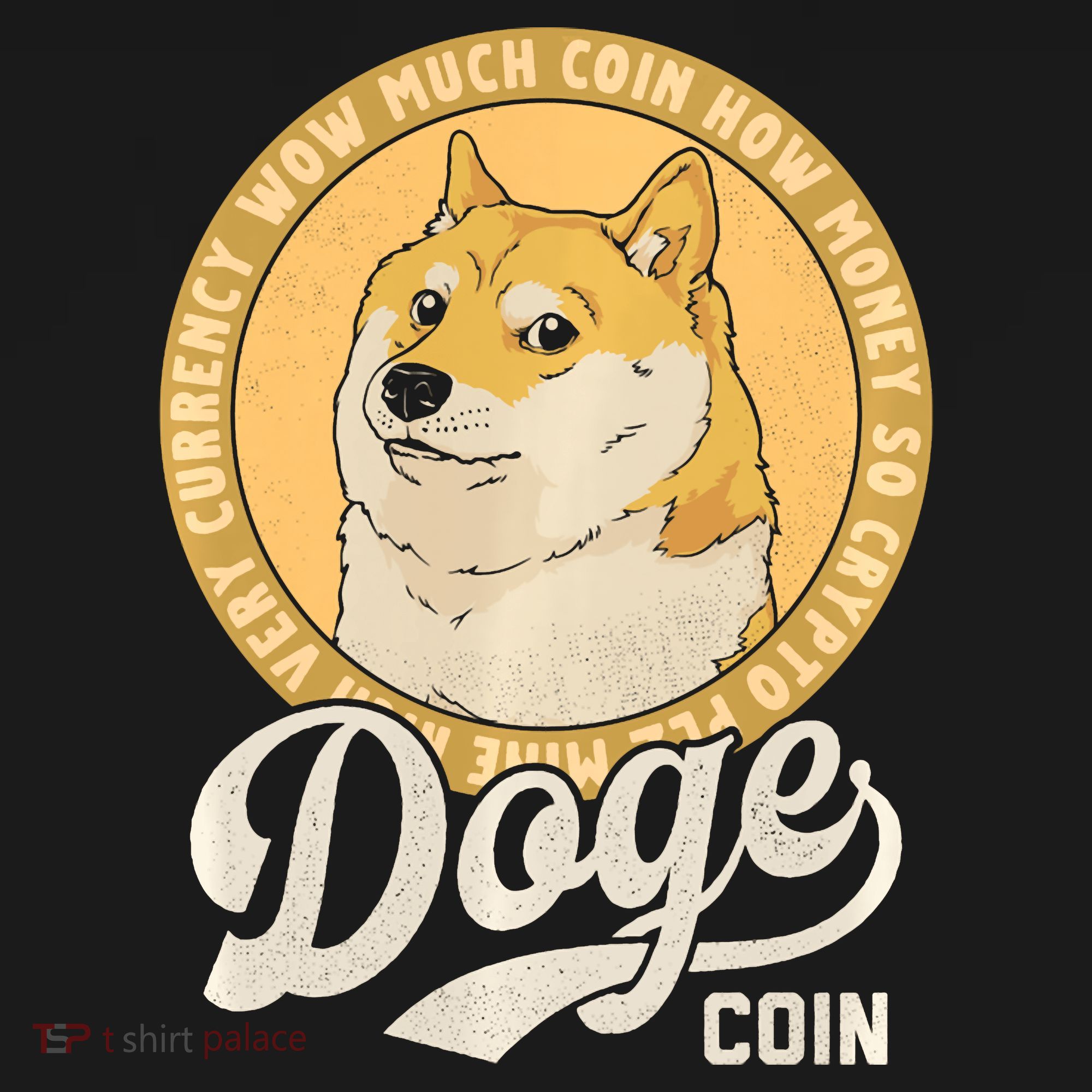 Dogecoin Doge Coin Logo Shiba Inu Dog Crypto Currency Meme Polo