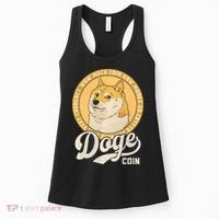 Dogecoin Doge Coin Logo Shiba Inu Dog Crypto Currency Meme Women's Tank Top thumb 0