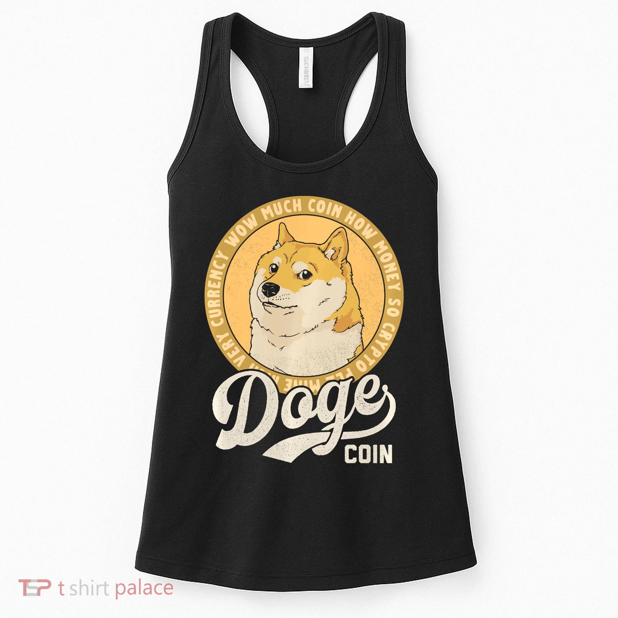 Dogecoin Doge Coin Logo Shiba Inu Dog Crypto Currency Meme Women's Tank Top