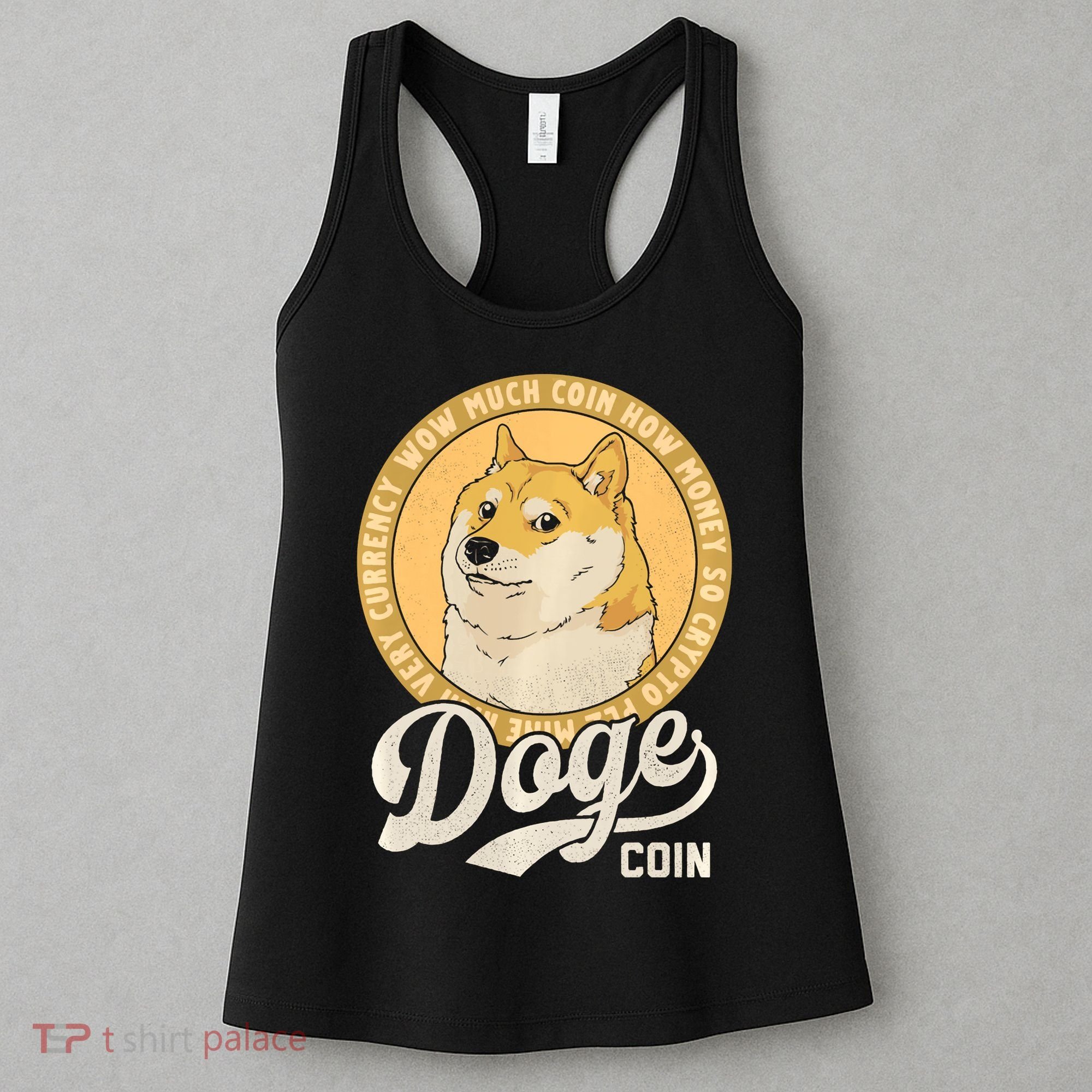 Dogecoin Doge Coin Logo Shiba Inu Dog Crypto Currency Meme Women's Tank Top