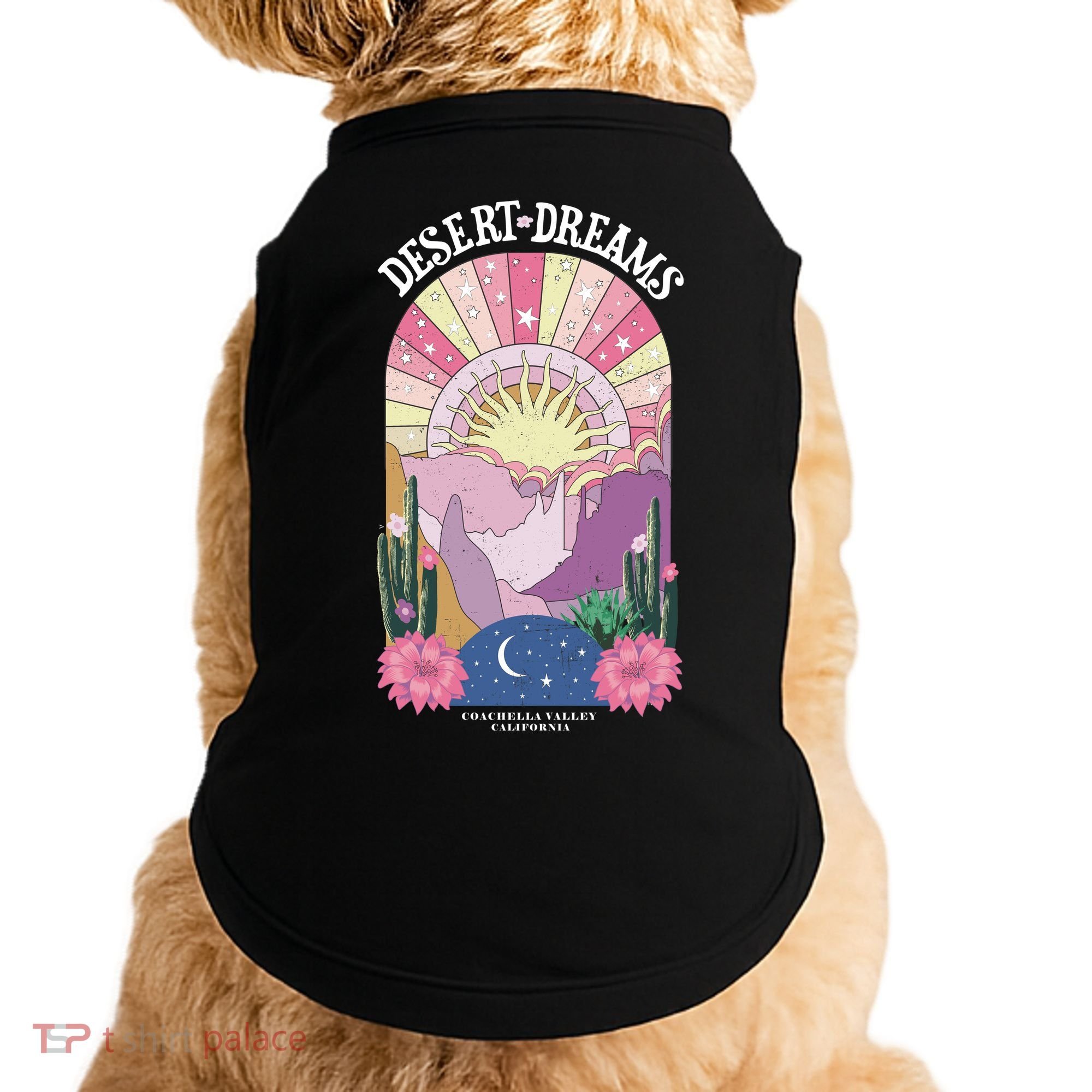 Desert Dreams Coachella Valley California Retro Doggie Tank