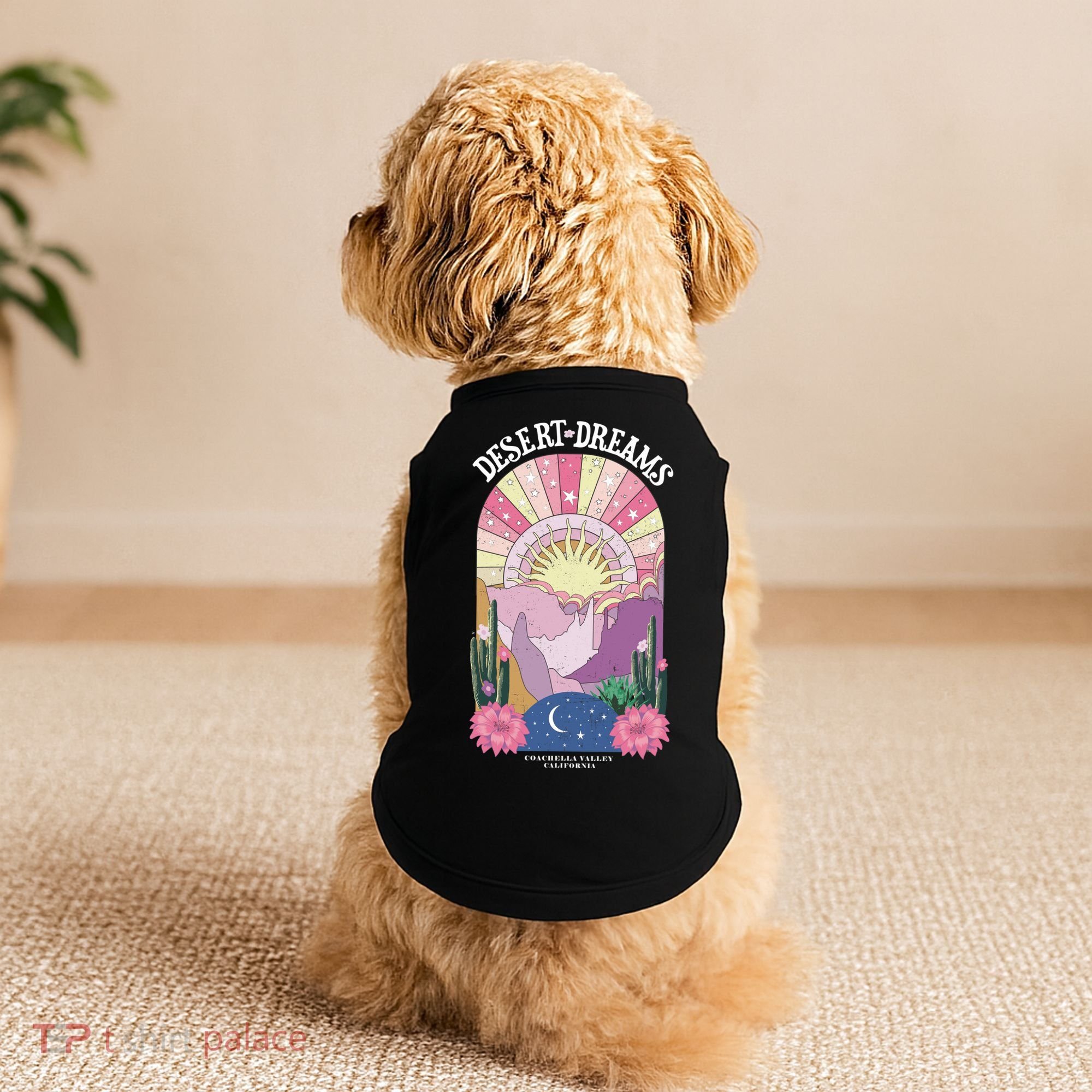 Desert Dreams Coachella Valley California Retro Doggie Tank