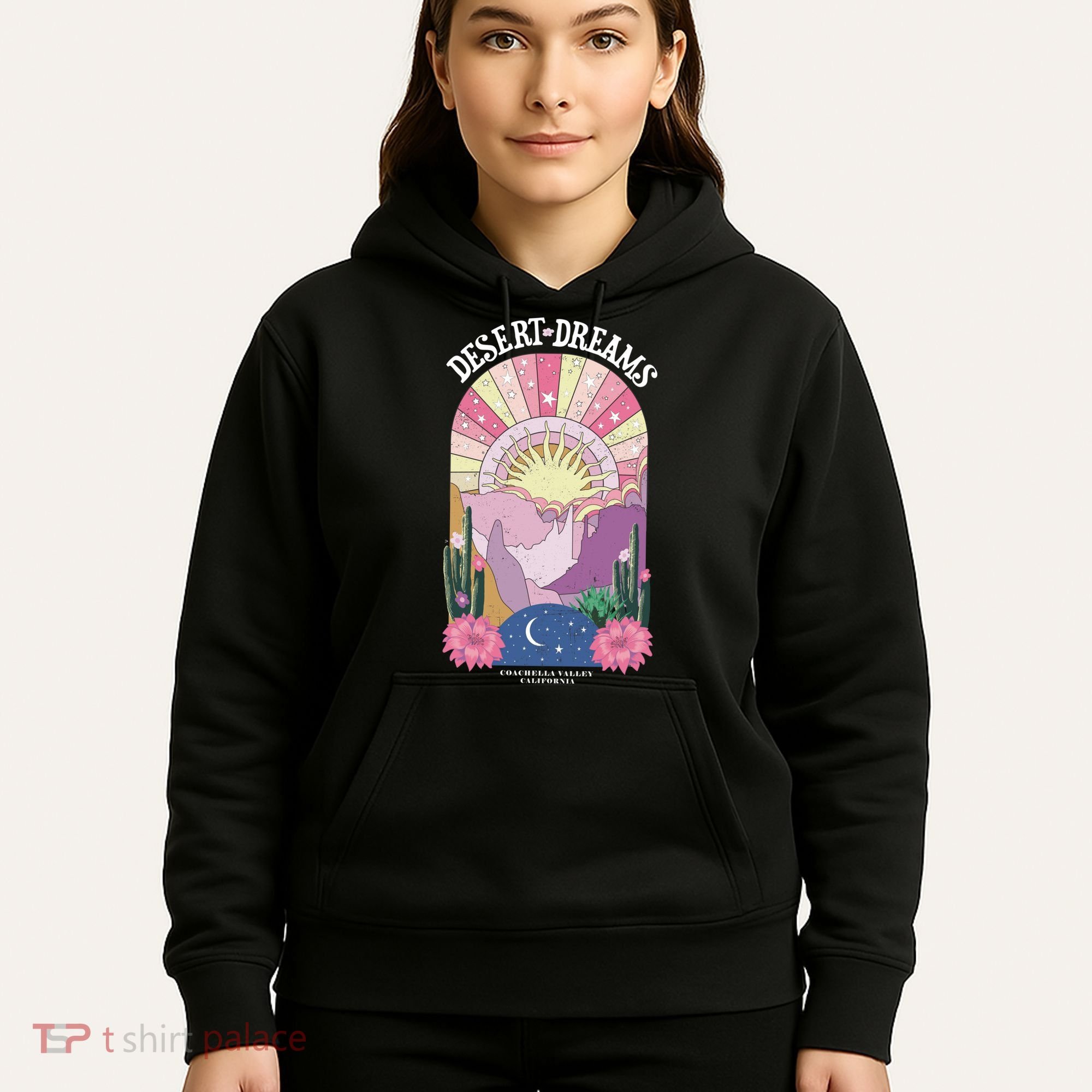 Desert Dreams Coachella Valley California Retro Hoodie
