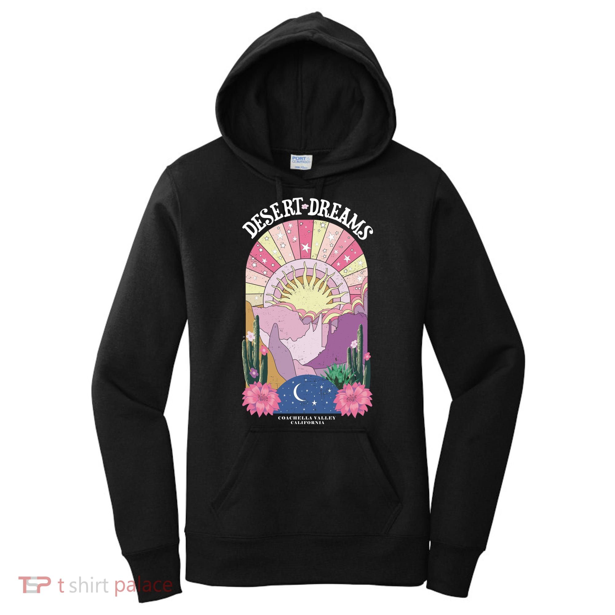 Desert Dreams Coachella Valley California Retro Women's Hoodie