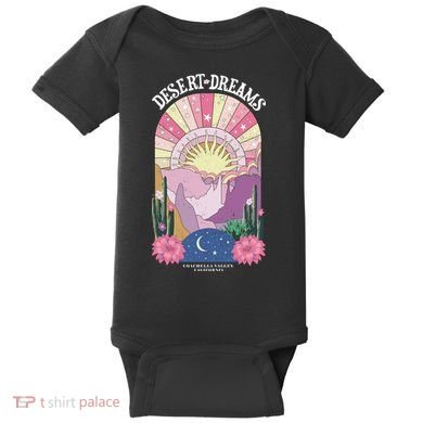 Desert Dreams Coachella Valley California Retro Baby Bodysuit