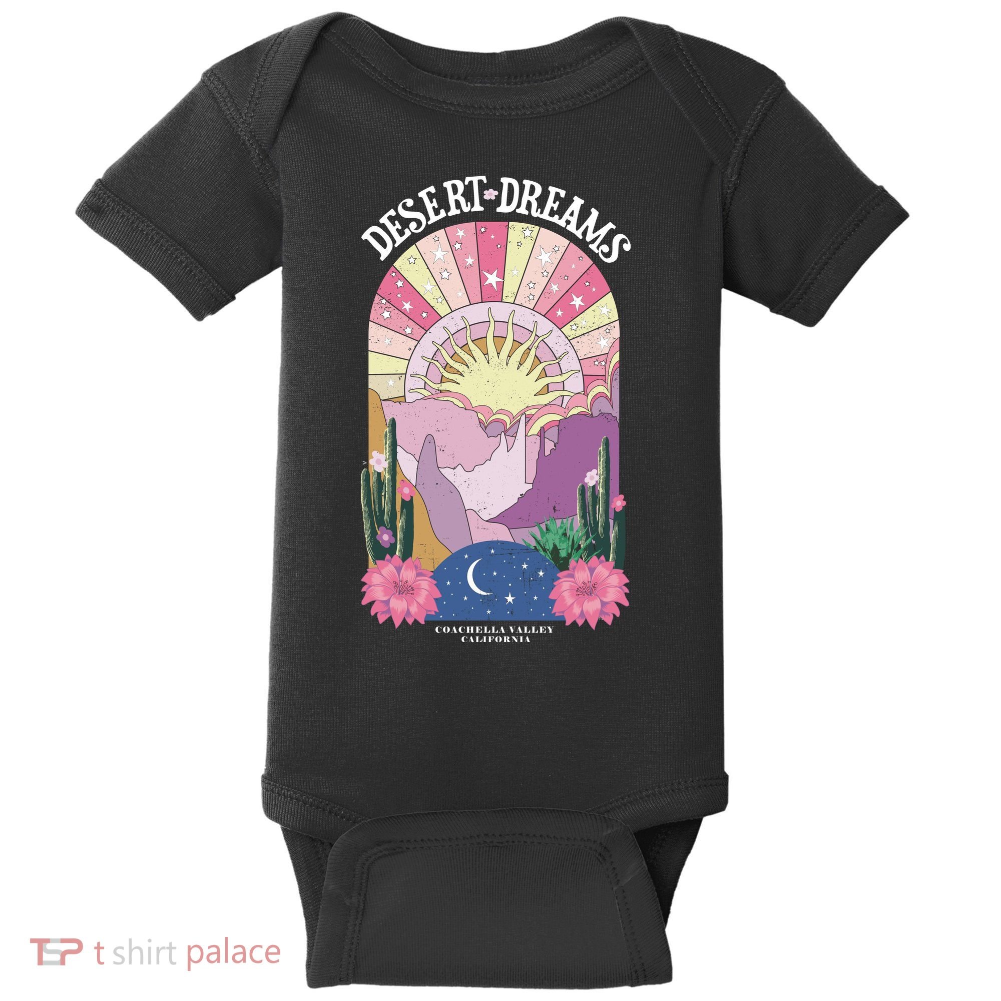 Desert Dreams Coachella Valley California Retro Baby Bodysuit