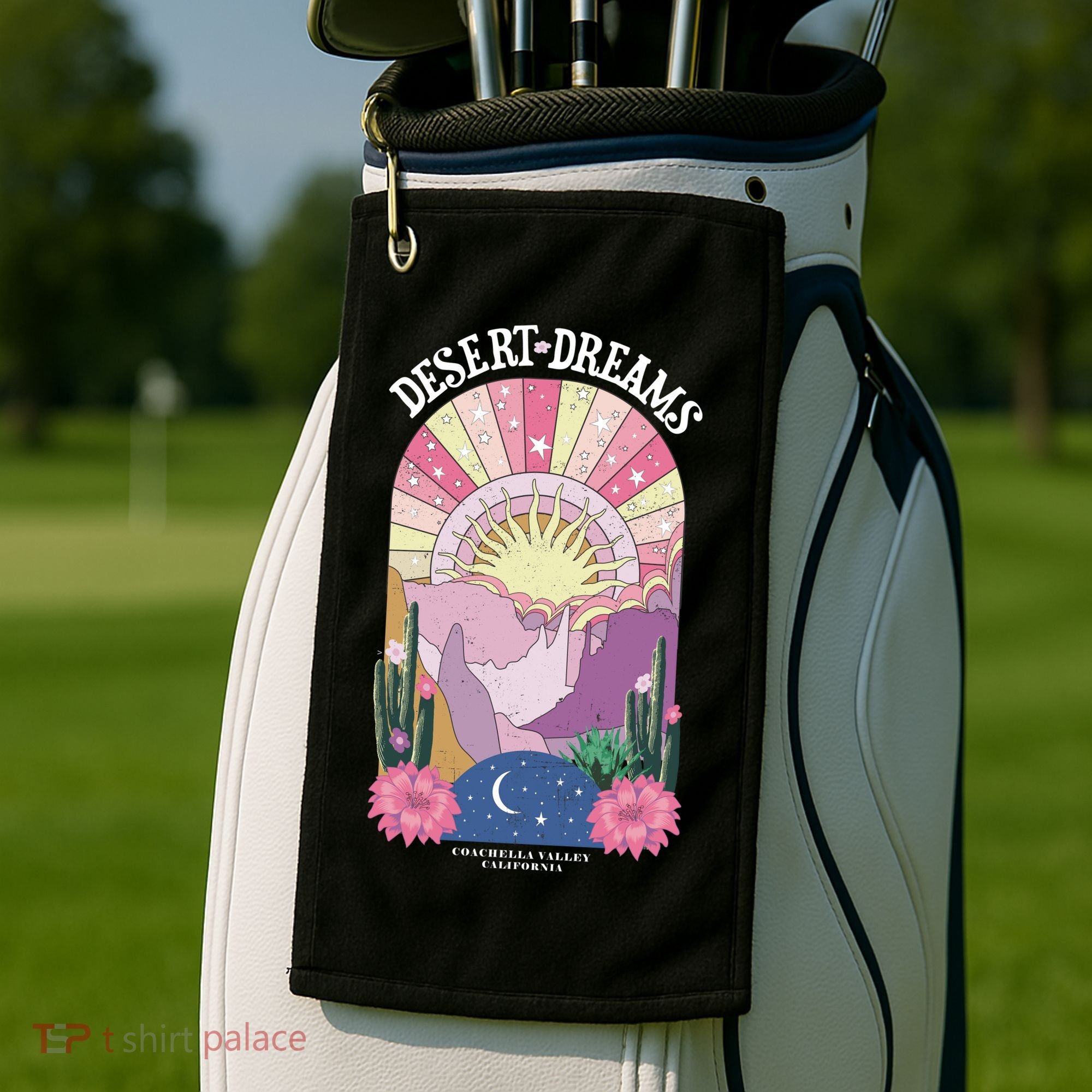 Desert Dreams Coachella Valley California Retro Golf Towel