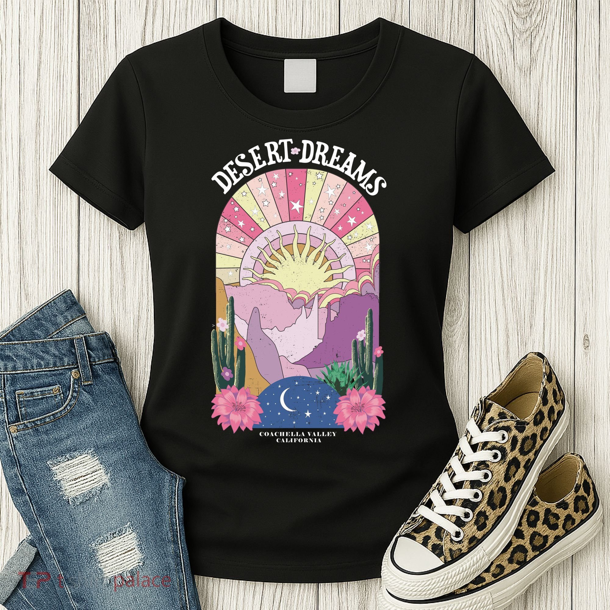 Desert Dreams Coachella Valley California Retro Women's T-Shirt