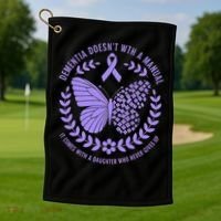 Dementia Doesnt Come With A Manual Alzheimers Awareness Golf Towel thumb 1