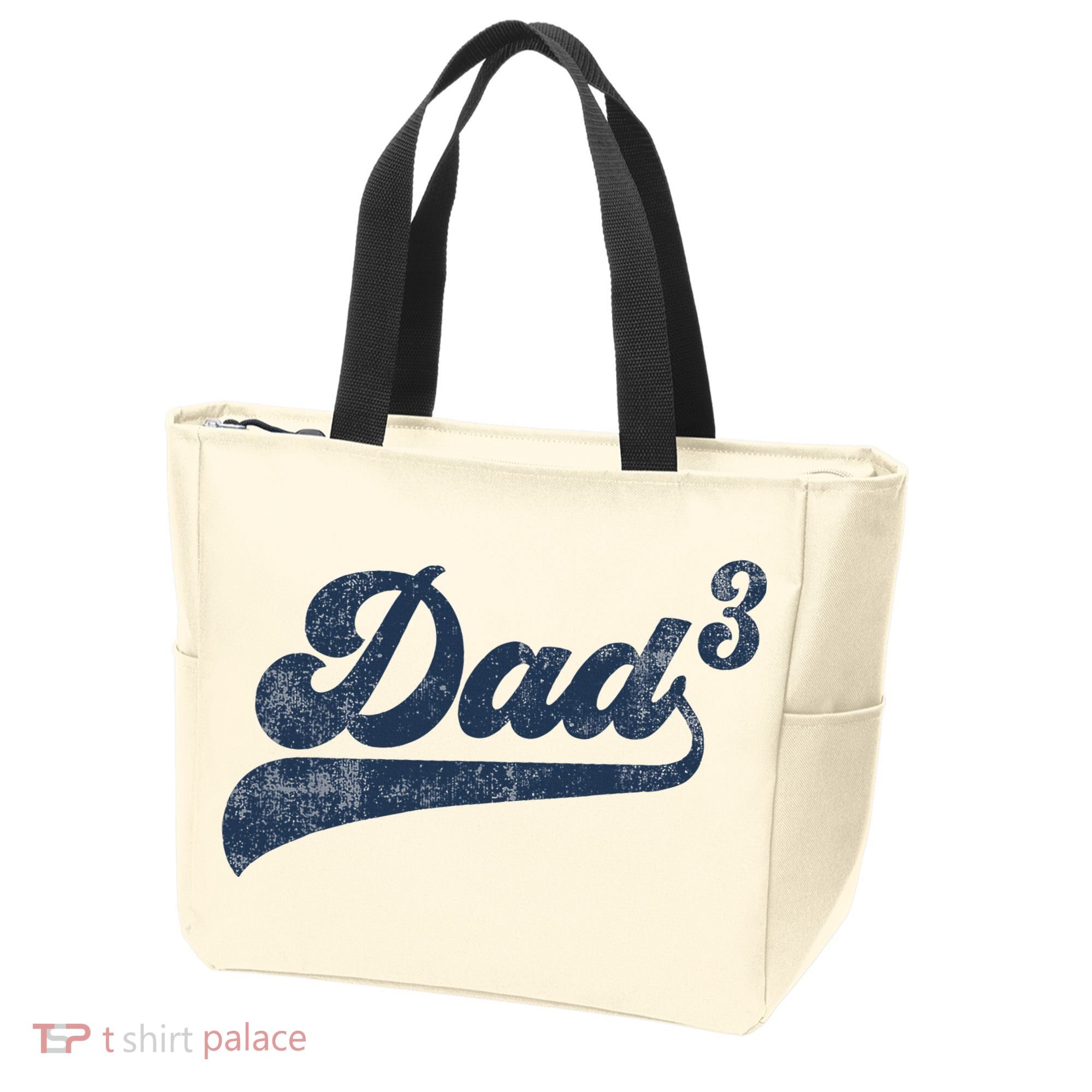 Dad3 Dad Cubed Gifts Father Of Three Daddy 3 Third Time Dad Tote Bag