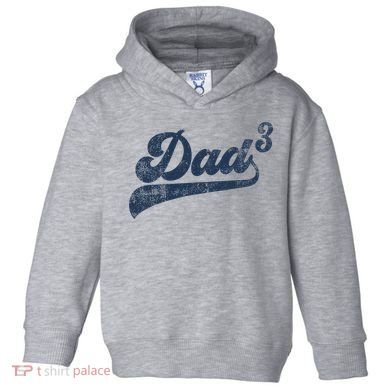 Dad3 Dad Cubed Gifts Father Of Three Daddy 3 Third Time Dad Toddler Hoodie