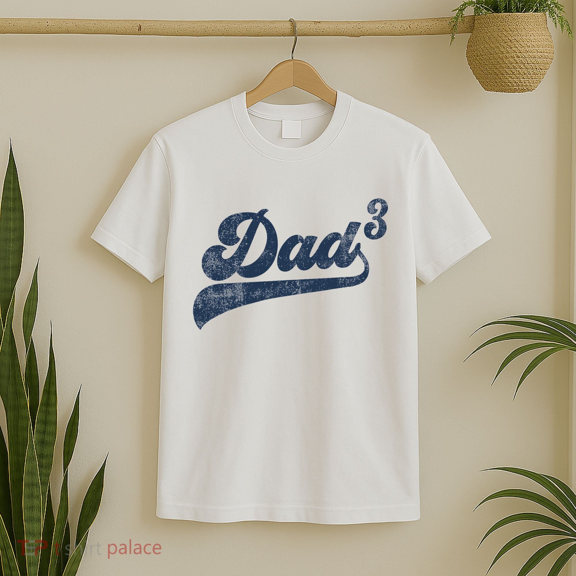 Dad3 Dad Cubed Gifts Father Of Three Daddy 3 Third Time Dad T-Shirt