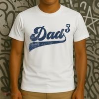 Dad3 Dad Cubed Gifts Father Of Three Daddy 3 Third Time Dad T-Shirt thumb 3