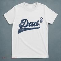 Dad3 Dad Cubed Gifts Father Of Three Daddy 3 Third Time Dad T-Shirt thumb 5