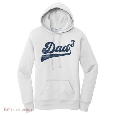 Dad3 Dad Cubed Gifts Father Of Three Daddy 3 Third Time Dad Women's Hoodie