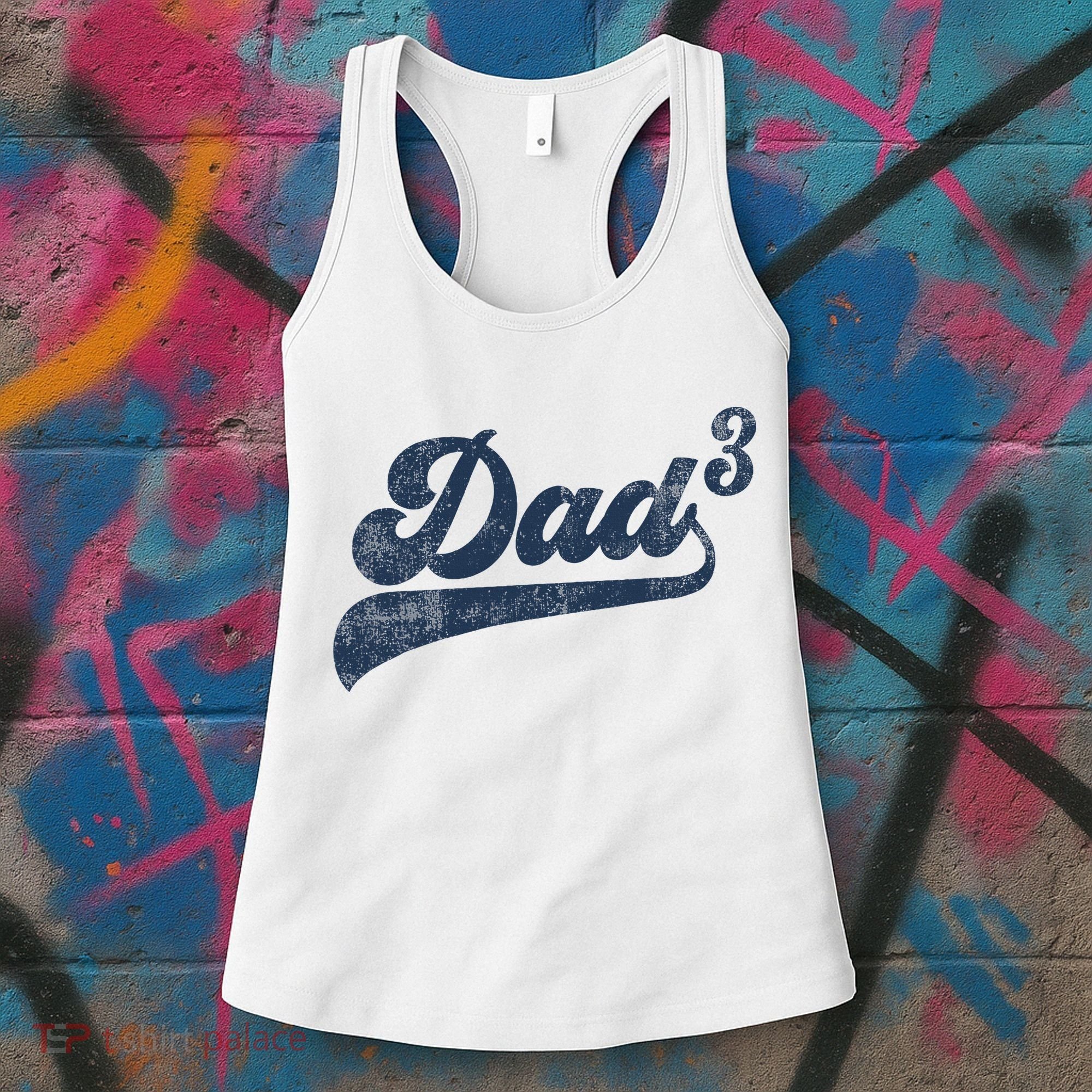 Dad3 Dad Cubed Gifts Father Of Three Daddy 3 Third Time Dad Women's Tank Top