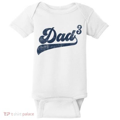 Dad3 Dad Cubed Gifts Father Of Three Daddy 3 Third Time Dad Baby Bodysuit