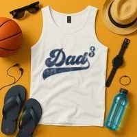 Dad3 Dad Cubed Gifts Father Of Three Daddy 3 Third Time Dad Tank Top thumb 4